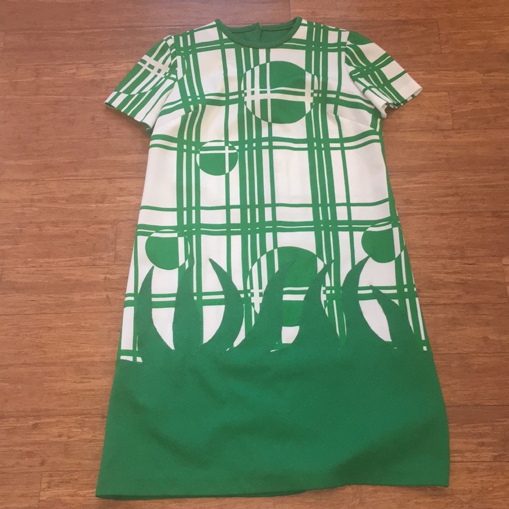 Retro green & white dress